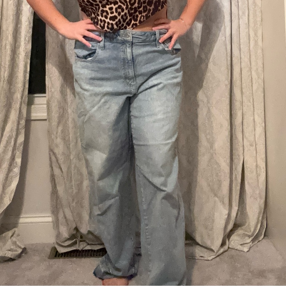 high rise wide leg jeans